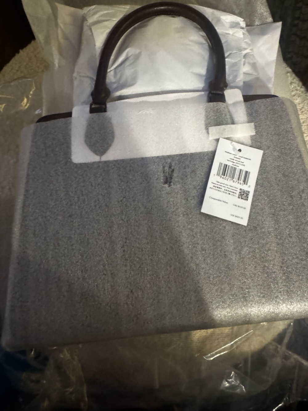 kate spade ♠️ Leather and Suede Satchel with Dual Handles - Picture 9 of 11